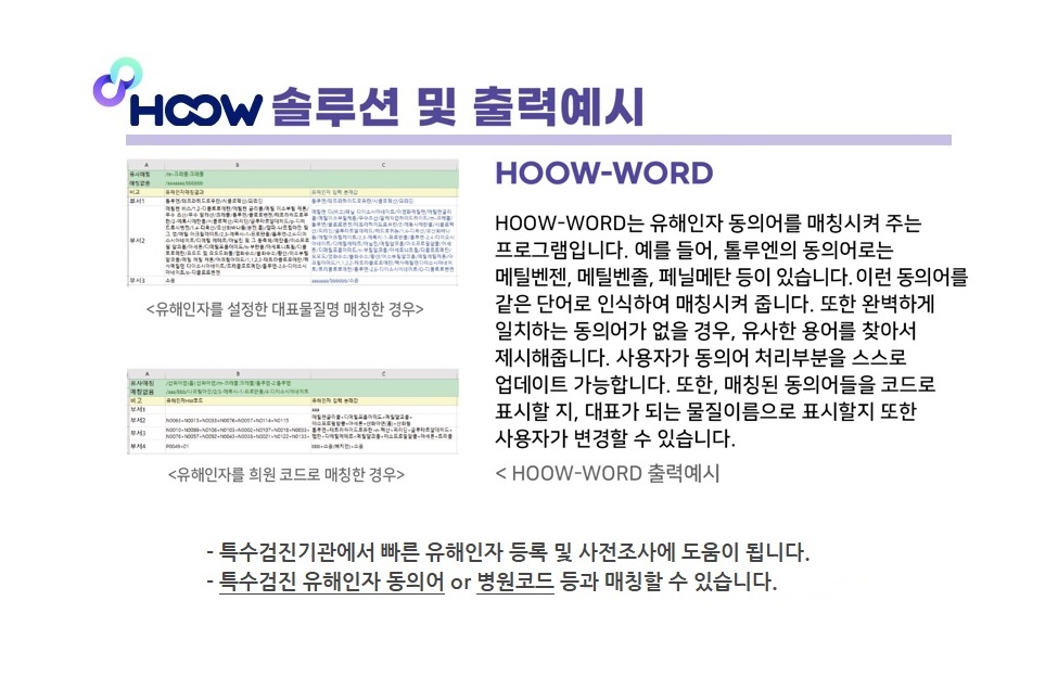 [HOOW-Word] 특수검진 유해인자 동의어 or 병원코드 매칭 프로그램